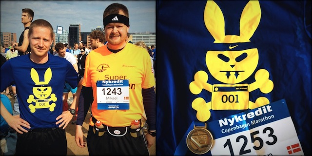 Spændte løbere og trøje, løbenr. samt medalje